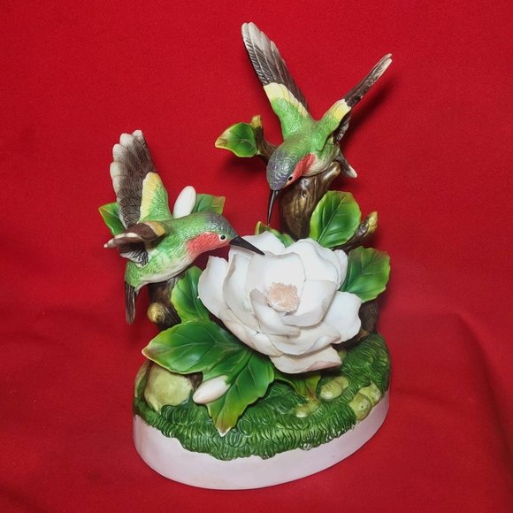 VTG Carlton Cards Hummingbird Music Box Sankyo Plays Beautiful Blue Danube - Picture 13 of 13